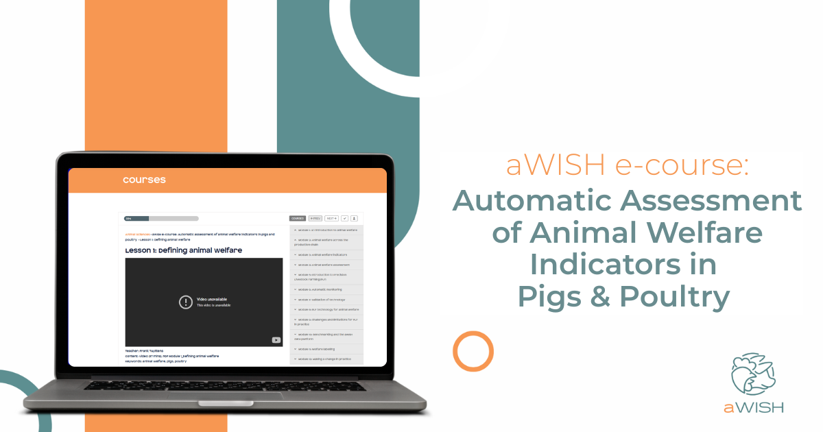 aWISH e-course: Automatic assessment of animal welfare indicators in ...